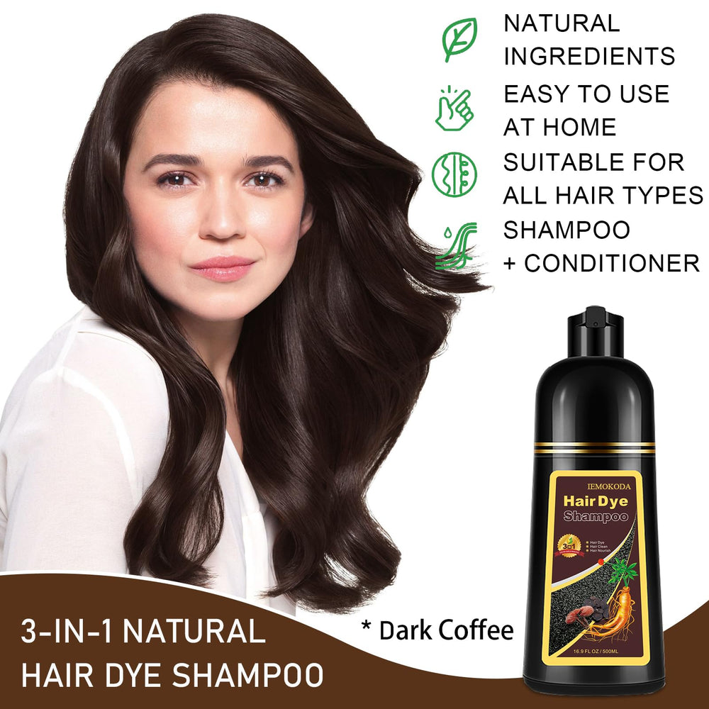 iemokoda Dark Coffee Hair Dye Shampoo simplifies application on dry hair, no bowls or brushes needed.