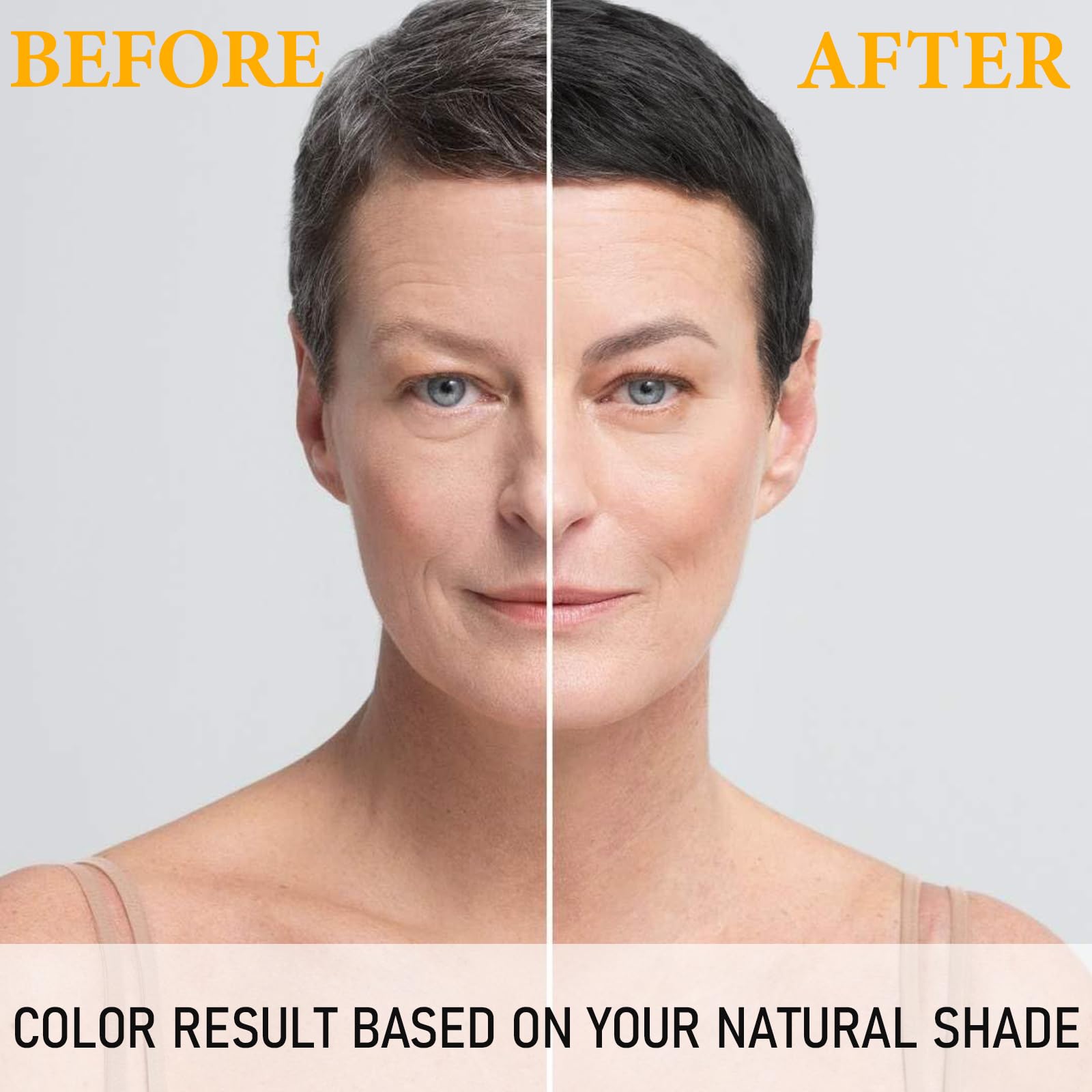iemokoda natural black hair dye shampoo applied to hair demonstrates 3-in-1 cleansing and coloring