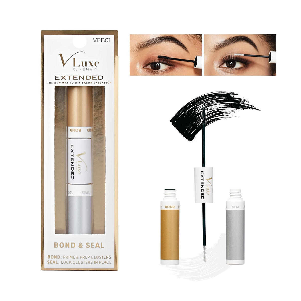 i•ENVY DIY eyelash bond and seal with biotin primes lashes for lasting wear.