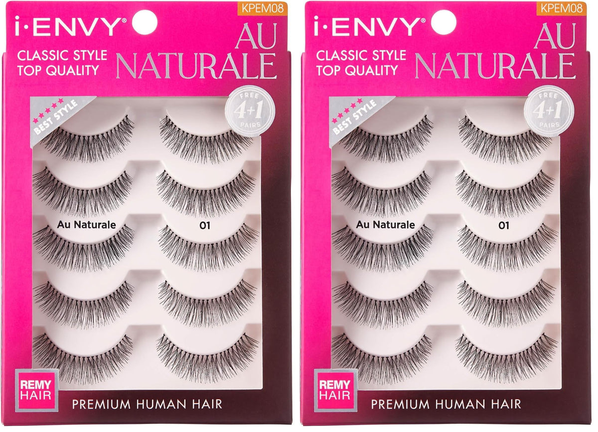 iENVY Kiss Au Naturale natural style lashes with a soft band for comfortable wear.
