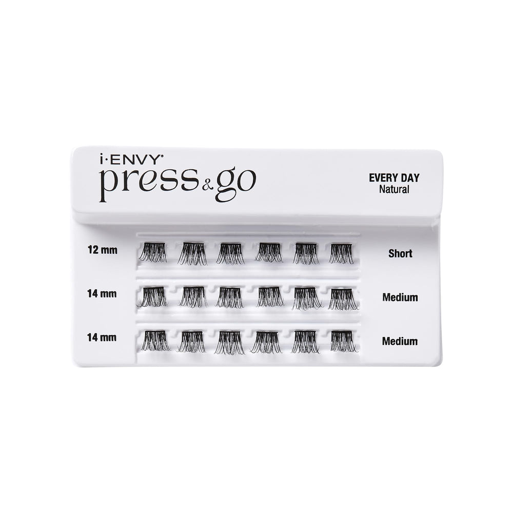 ienvy Press&amp;Go application step demonstrates fast, secure one-step lash application.