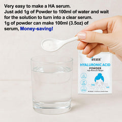 ifeier Hyaluronic Acid Powder dissolves into water for clear serum.