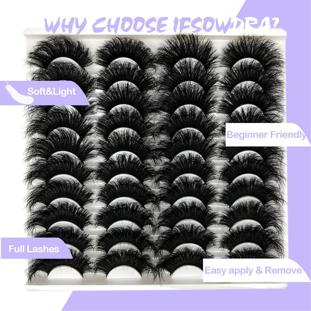 IFSOWDRA 20-pair cat-eye lashes pack for versatile glam
