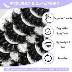 IFSOWDRA curly fake eyelashes in a wispy 20mm length for natural drama.