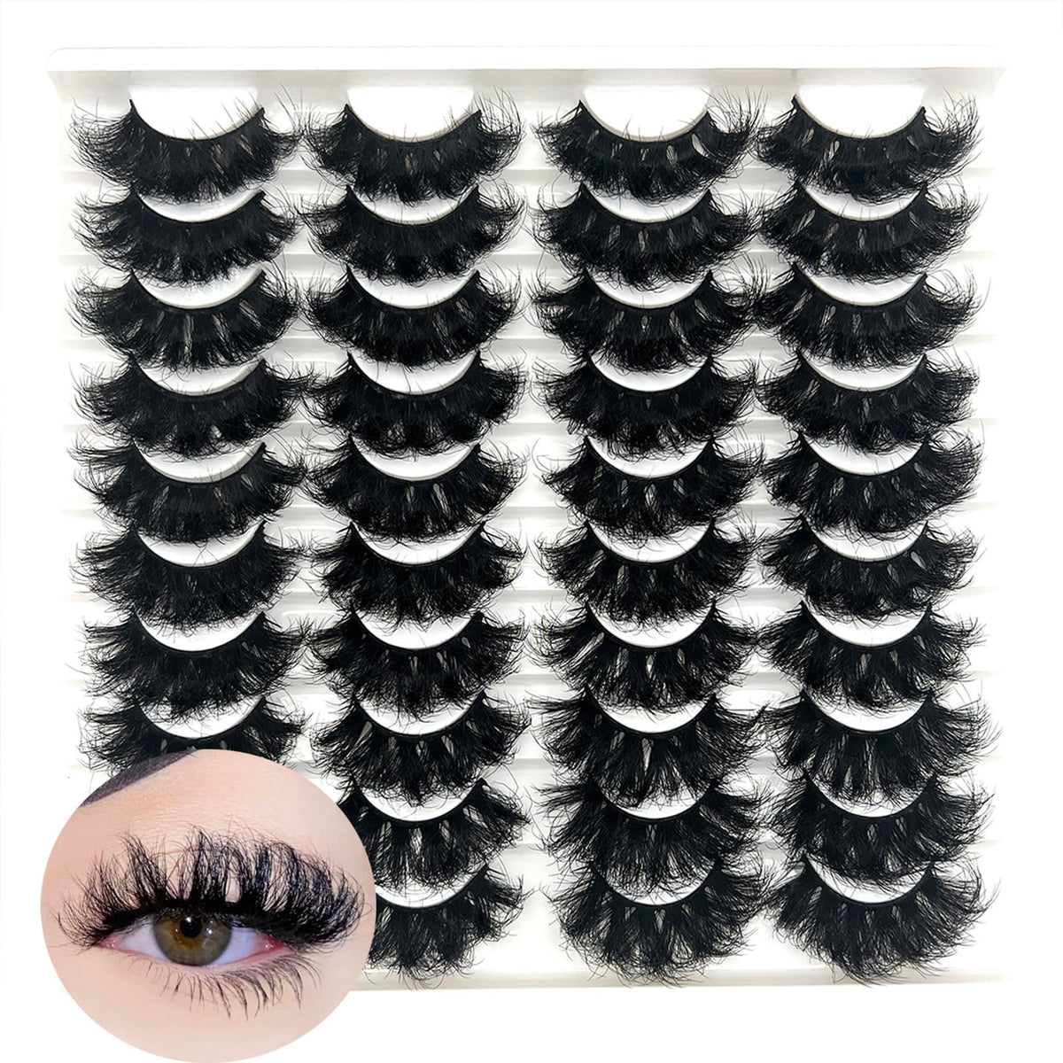 IFSOWDRA dramatic fluffy lashes with 8D volume for a bold eye look.