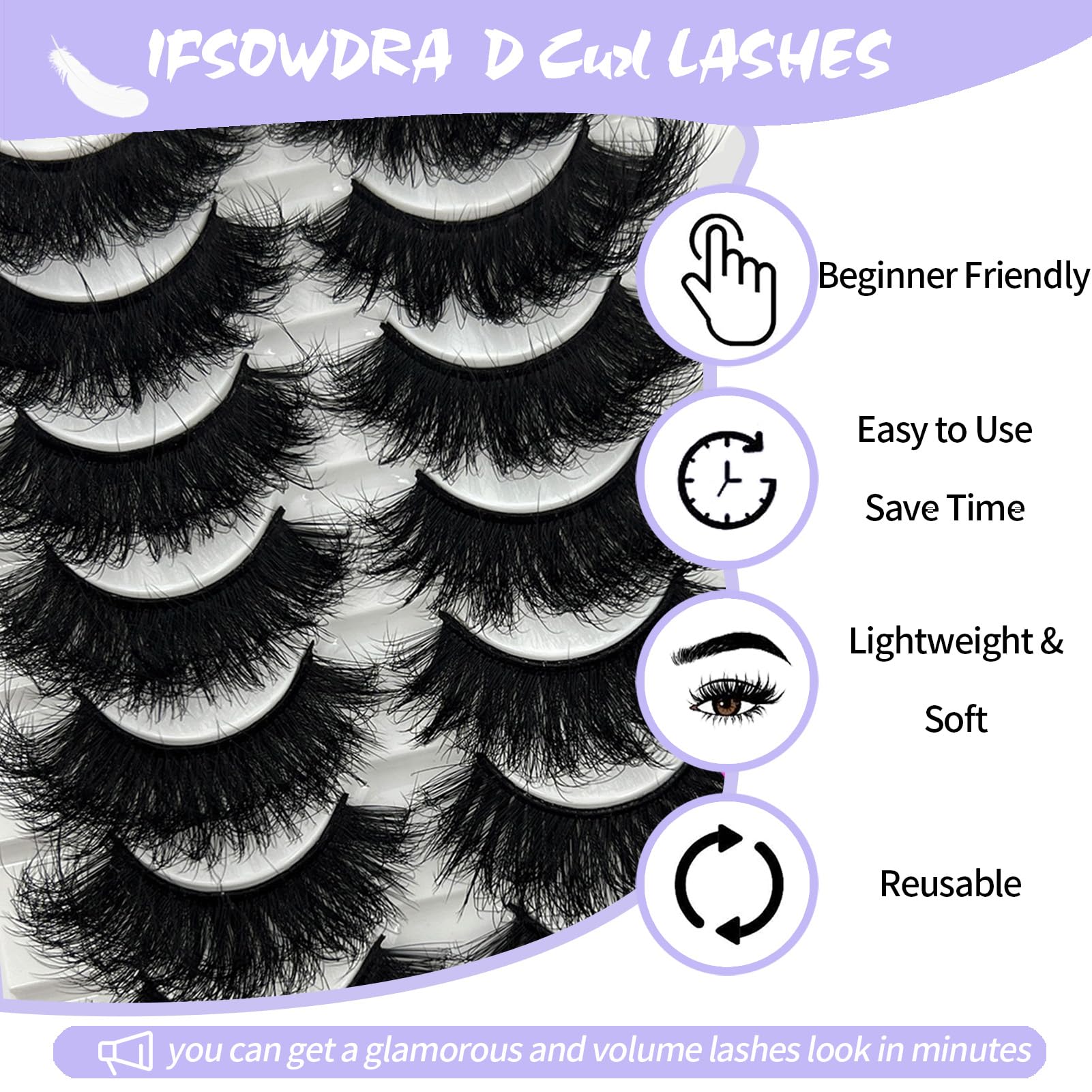 IFSOWDRA full natural look lashes for elegant daily wear