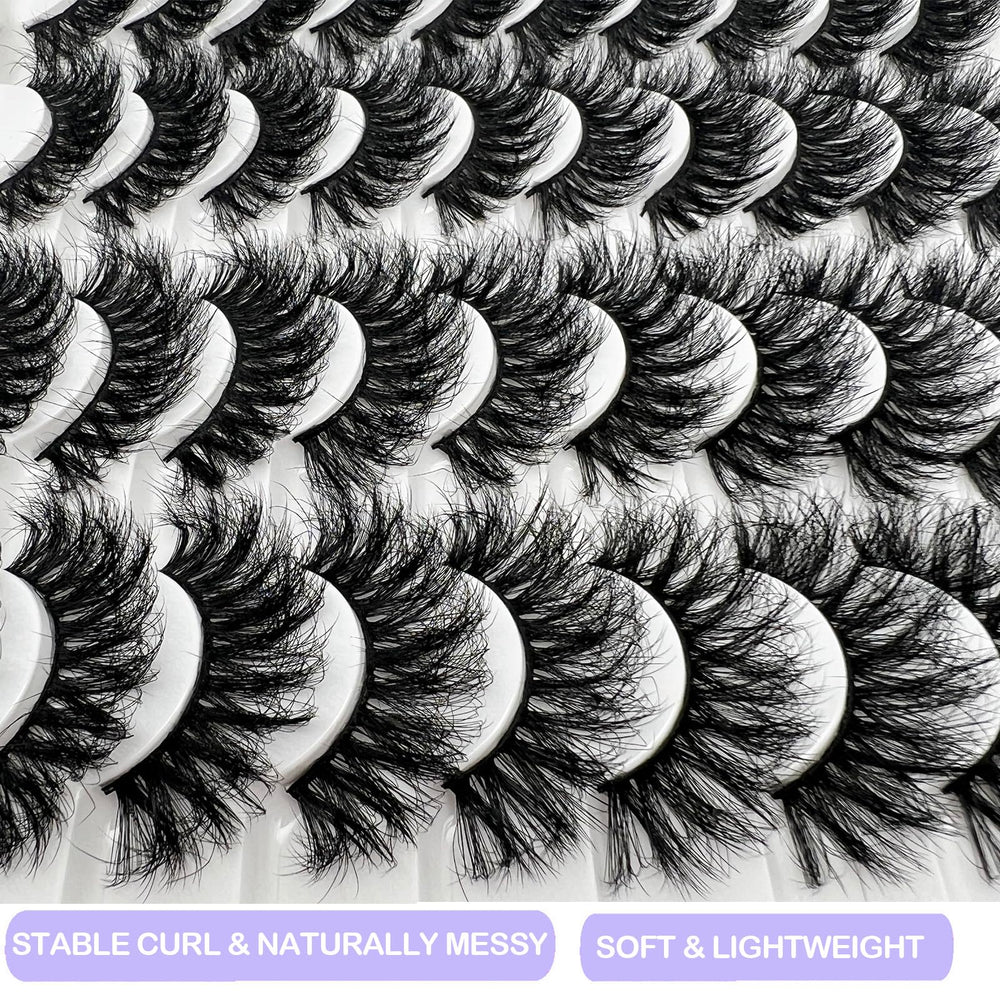IFSOWDRA mink lashes 20-pairs pack for versatile styling.