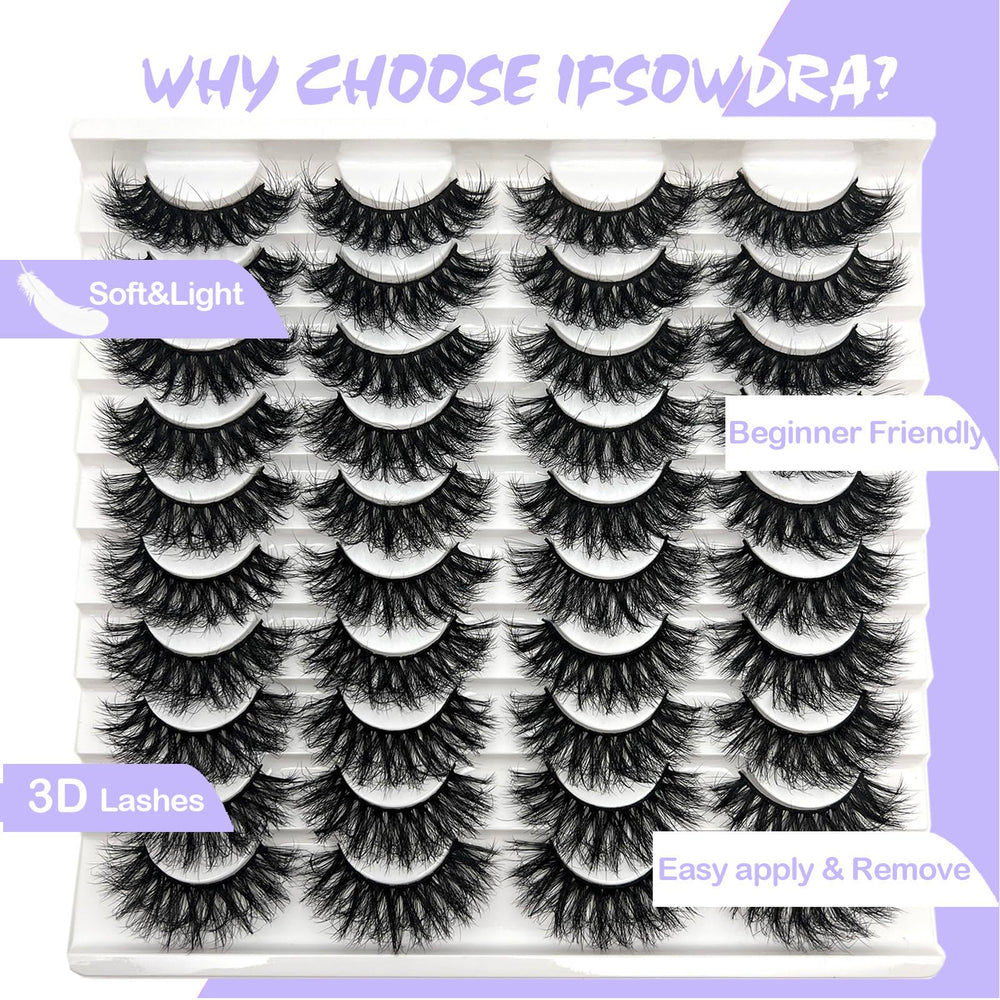 IFSOWDRA mink lashes cat-eye strip for lifted gaze.