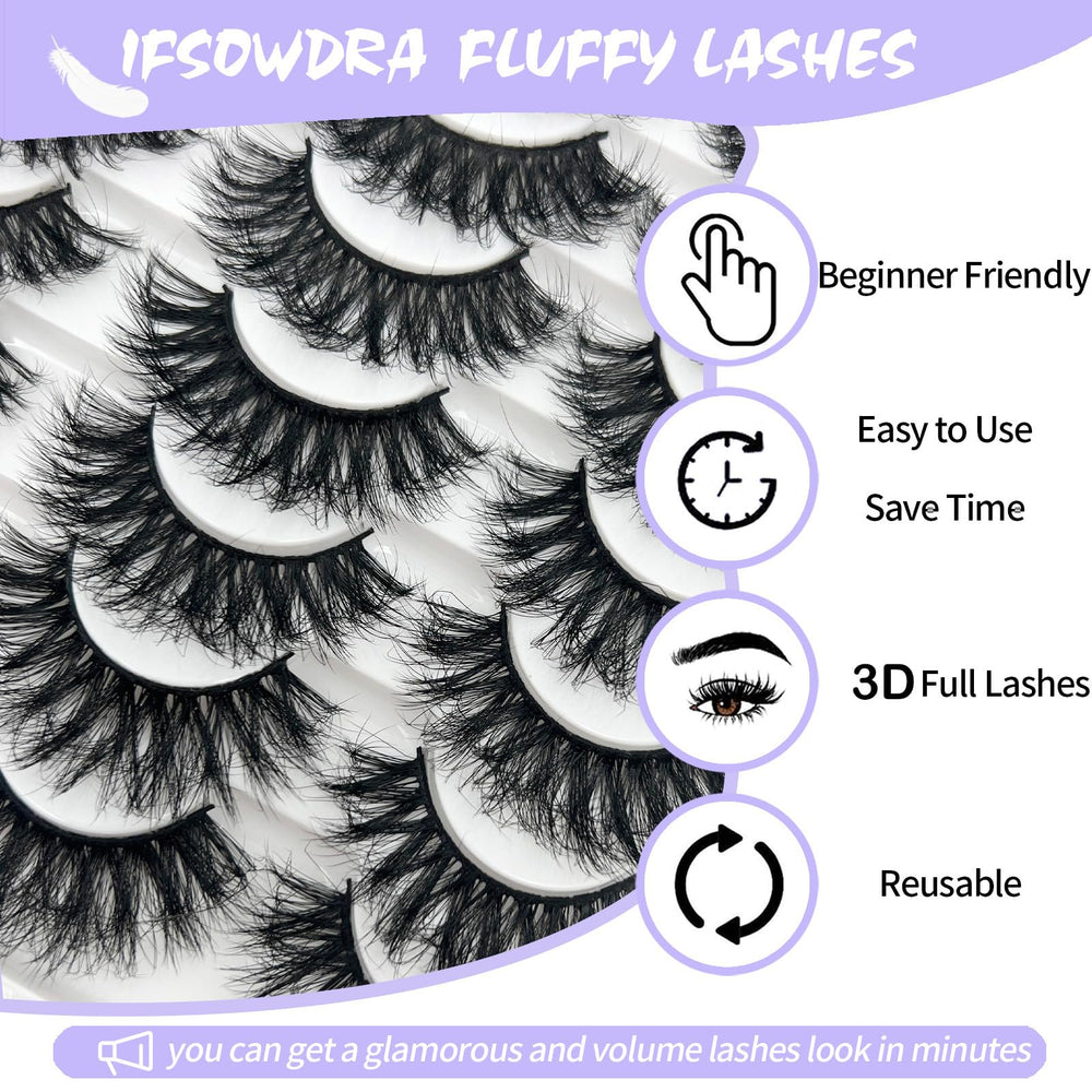 IFSOWDRA mink lashes easy-apply strip for quick enhancement.