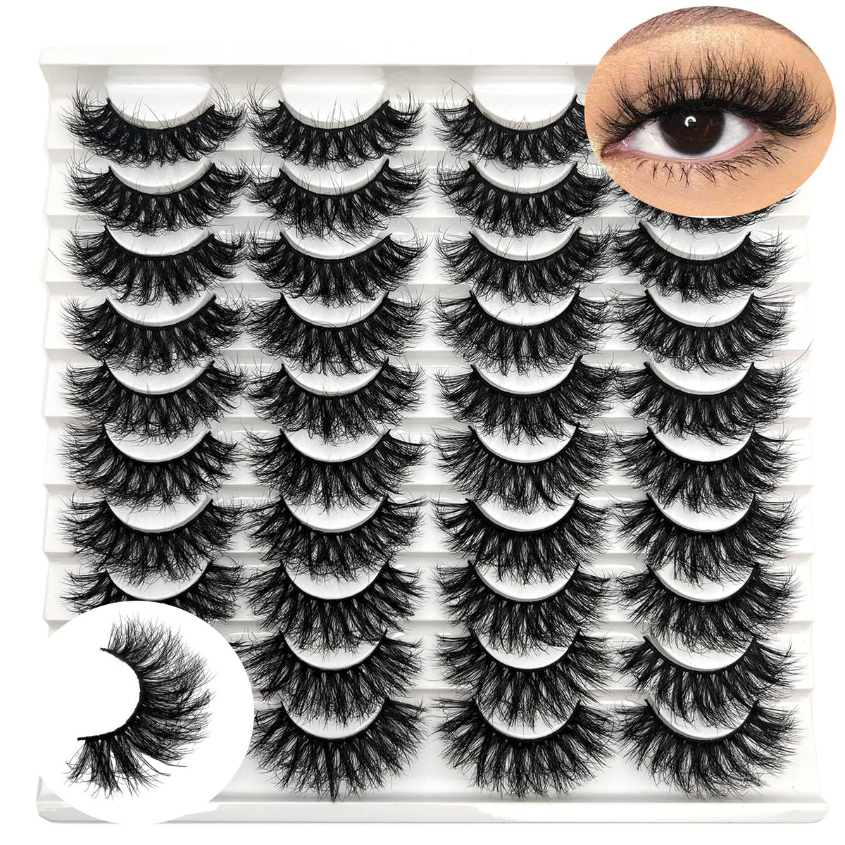 IFSOWDRA mink lashes wispy long 16-18mm for dramatic daily eye accent.