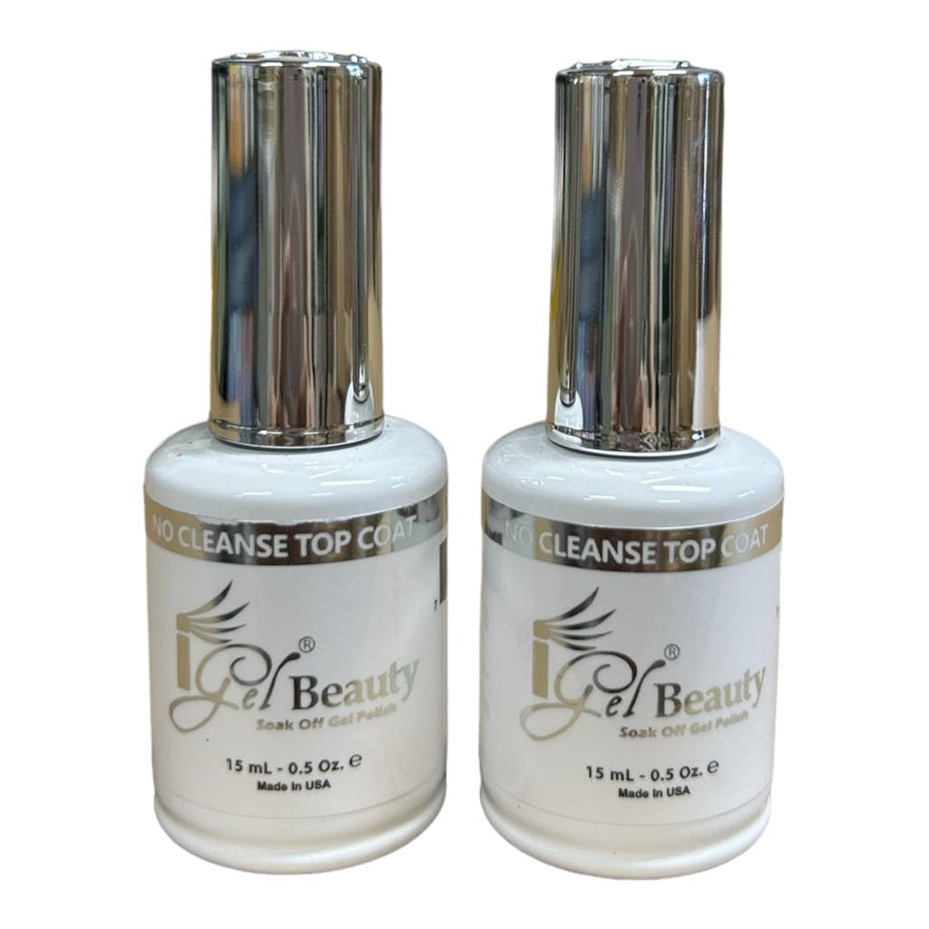 IGEL Impeccable Gel Soak Off No Cleanse Top Coat bottle delivers a glossy finish and easy removal.