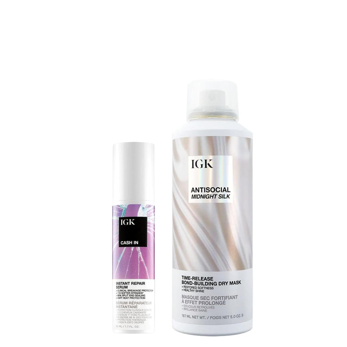 IGK Antisocial Dry Hair Mask bottle delivers rich hydration for dry strands.