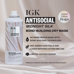 IGK Antisocial Midnight Silk limited-edition packaging design for premium at-home care.