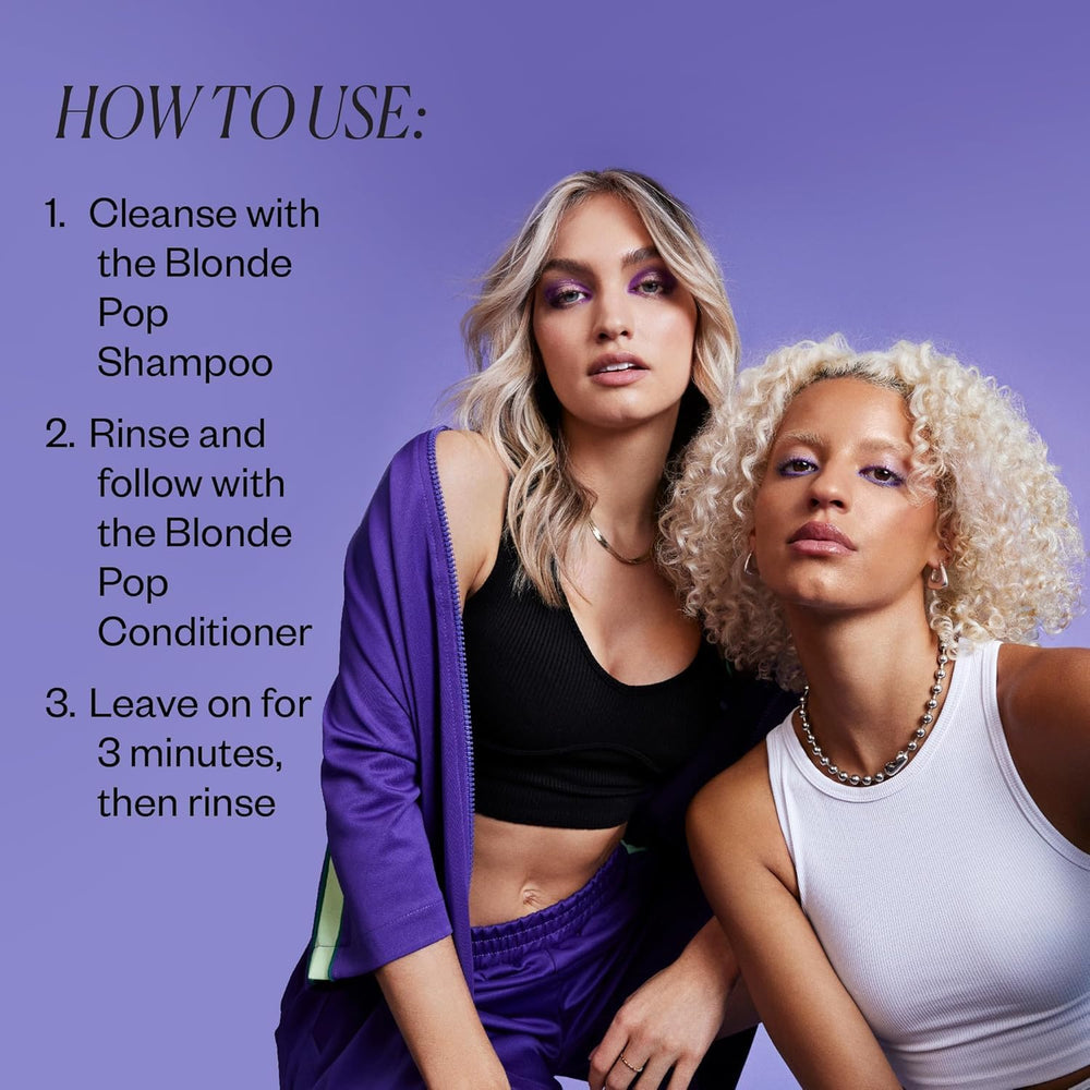 IGK Blonde Pop brass-neutralization routine for refreshed, salon-like blonde brightness.