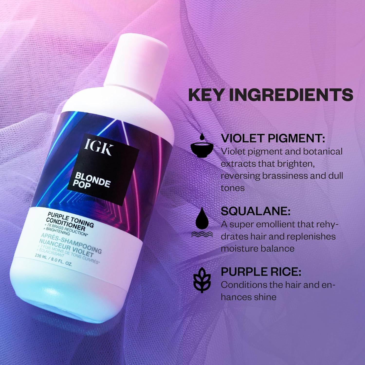 IGK Blonde Pop safe for chemically treated hair, great for salon-treated blondes.