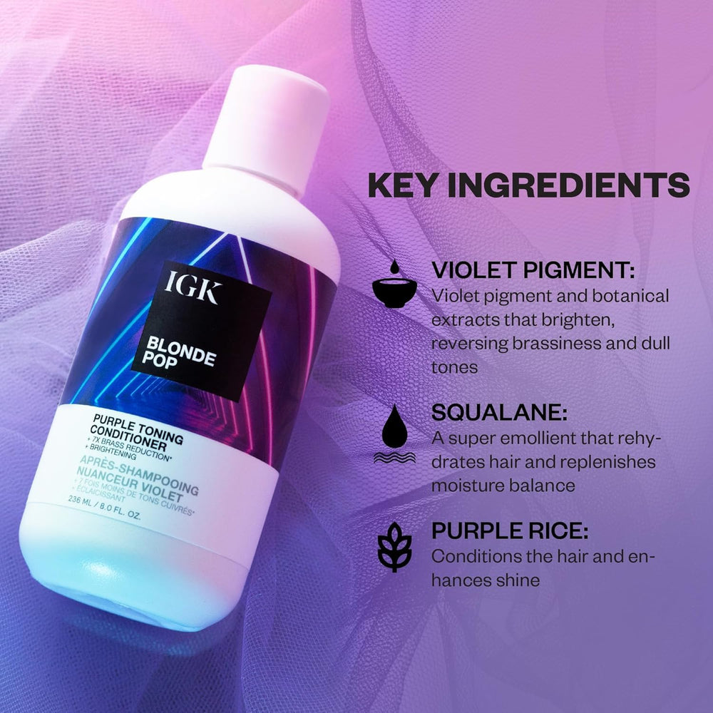 IGK Blonde Pop safe for chemically treated hair, great for salon-treated blondes.