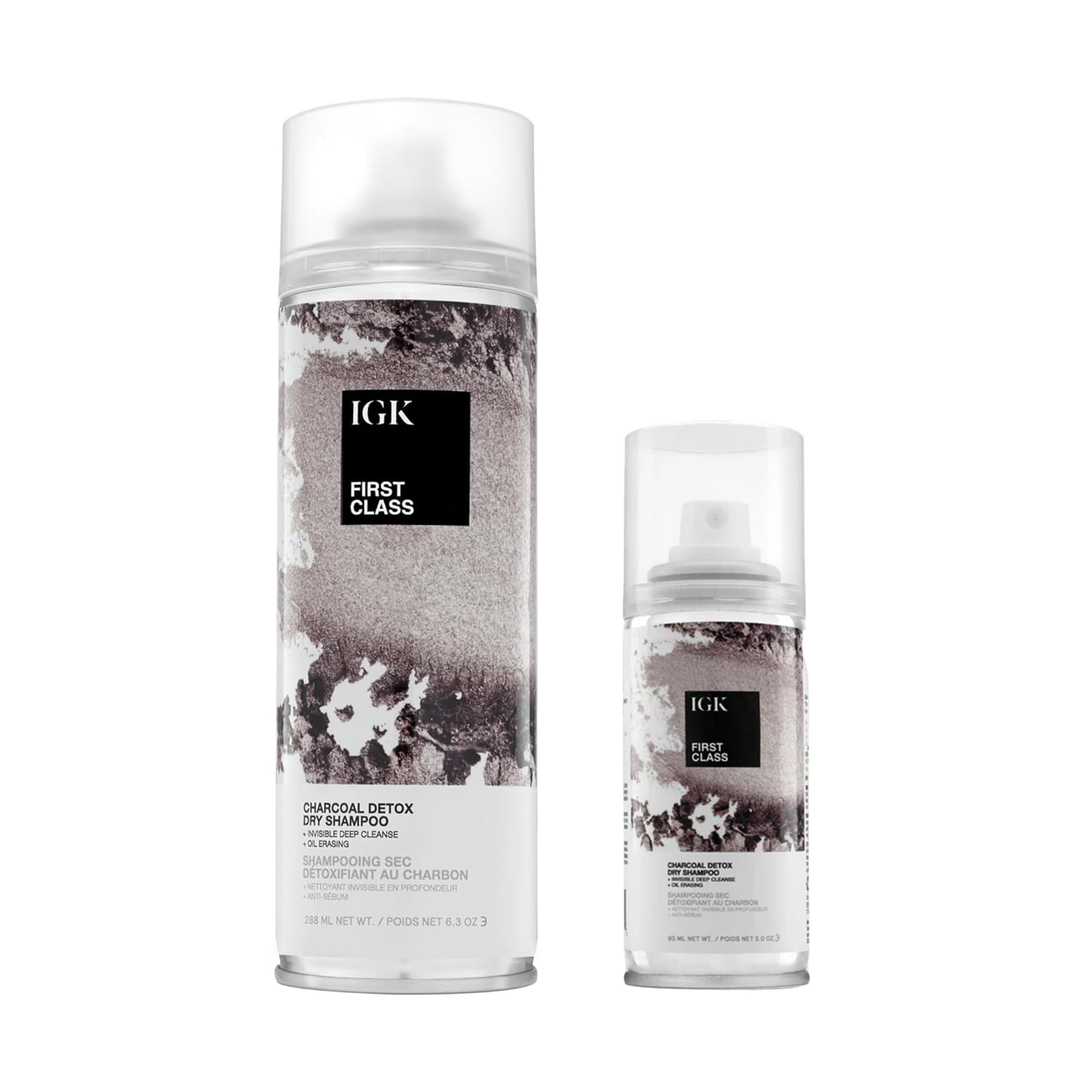 IGK First Class Charcoal Detox Dry Shampoo bottle for instant refresh and oil control.