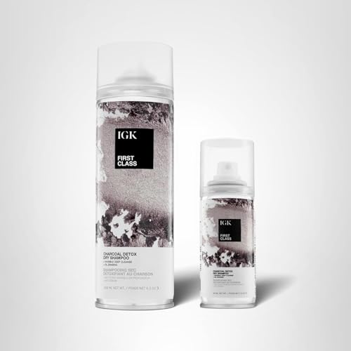 IGK First Class Charcoal Detox Dry Shampoo subtle scent and refreshed roots.