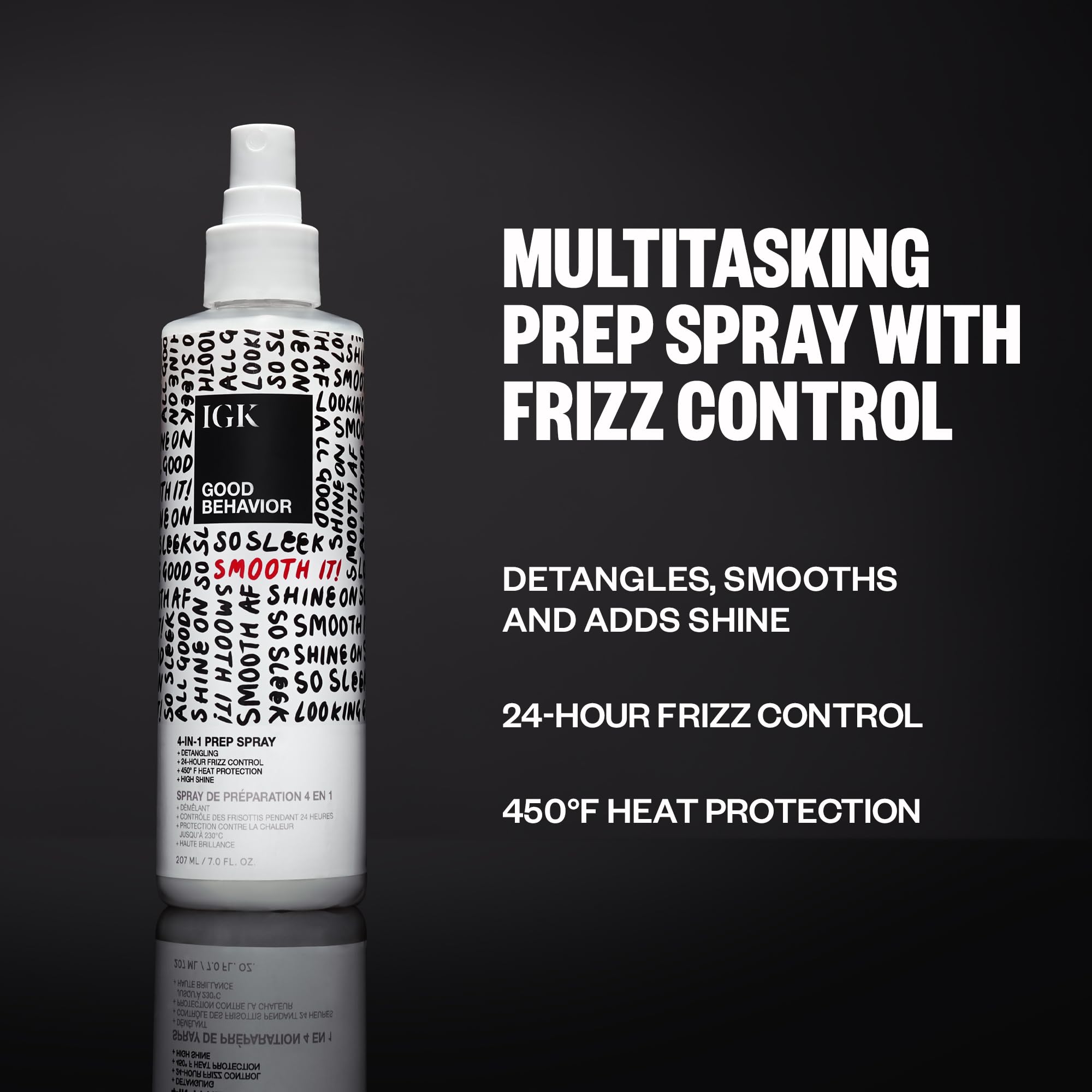 IGK Good Behavior detangling action on damp hair for easy brush-through