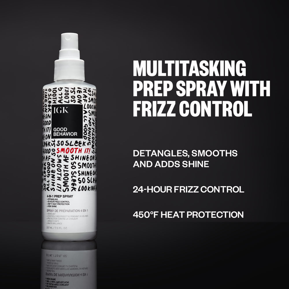 IGK Good Behavior detangling action on damp hair for easy brush-through