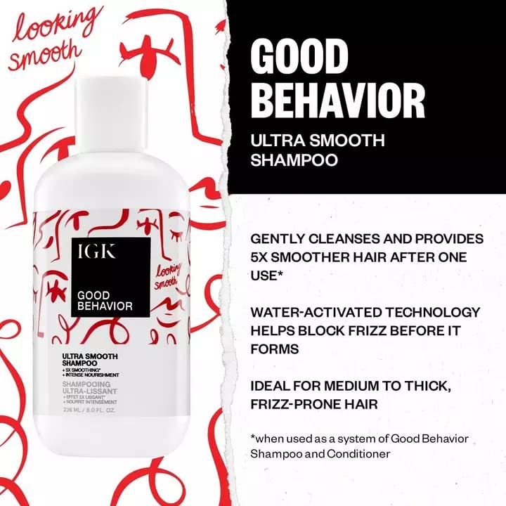 IGK Good Behavior bottle back highlights vegan and cruelty-free formula.