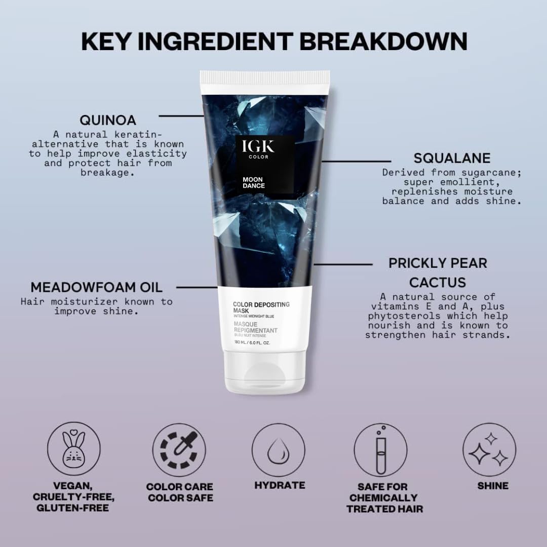 IGK Moon Dance bottle in hand suggests portable 6 oz packaging for easy use.