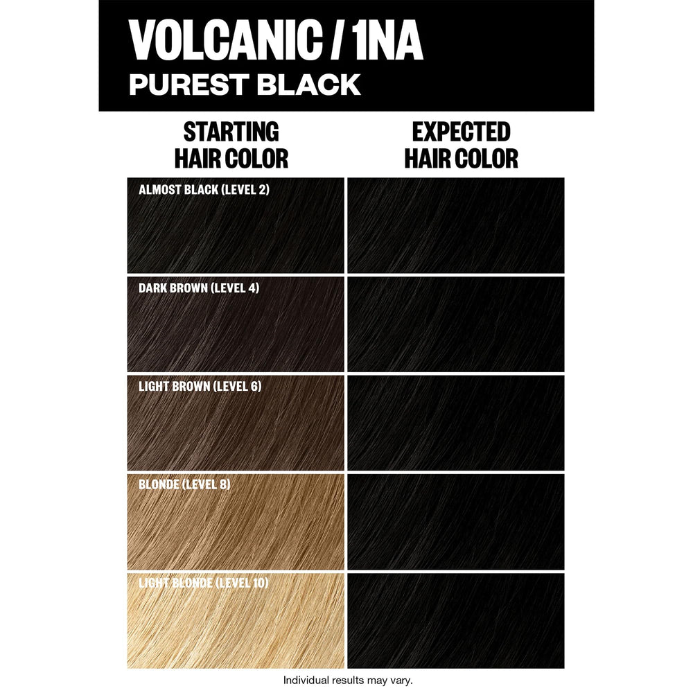 IGK Volcanic shade swatches showing rich, dimensional tones