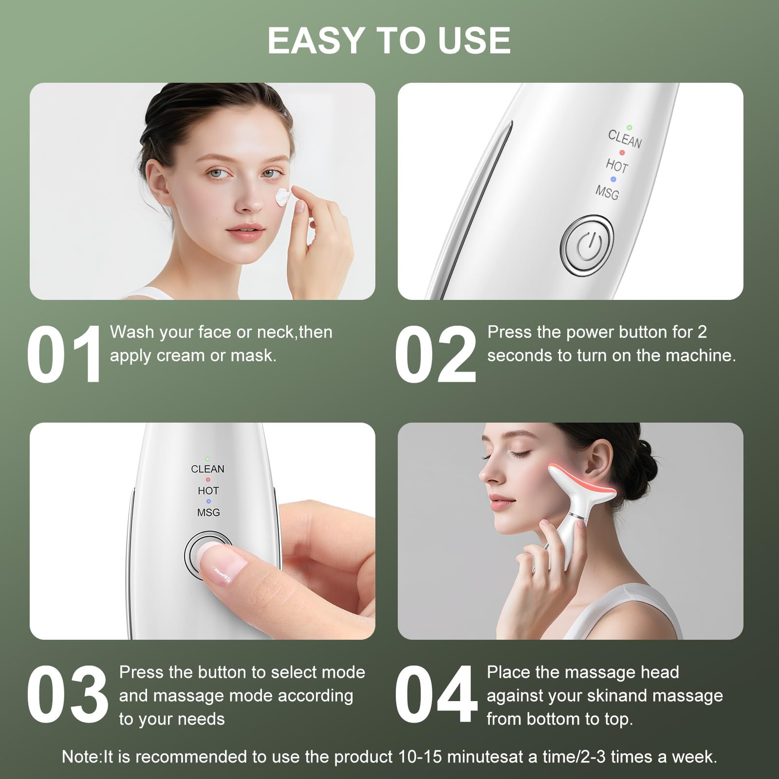 IHOWIN AM-810W usage-guide image highlights easy steps for quick at-home sessions.