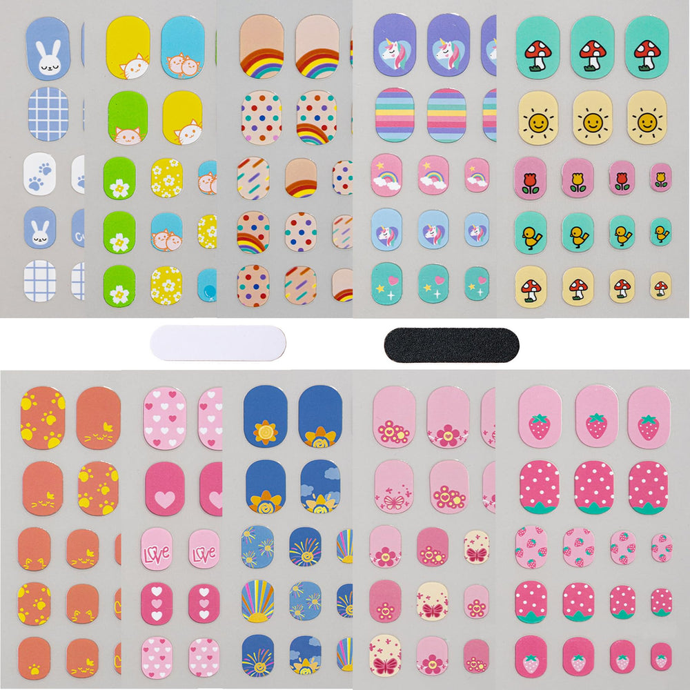 IHUKEIT rainbow cat nail stickers for playful kid nail art