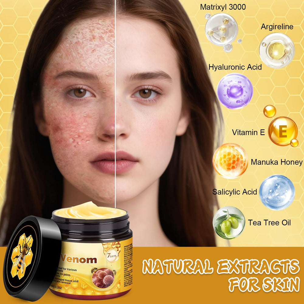 IIIMEIDU Bee Venom Skin Cream 60g jar close-up texture for rich moisturization.