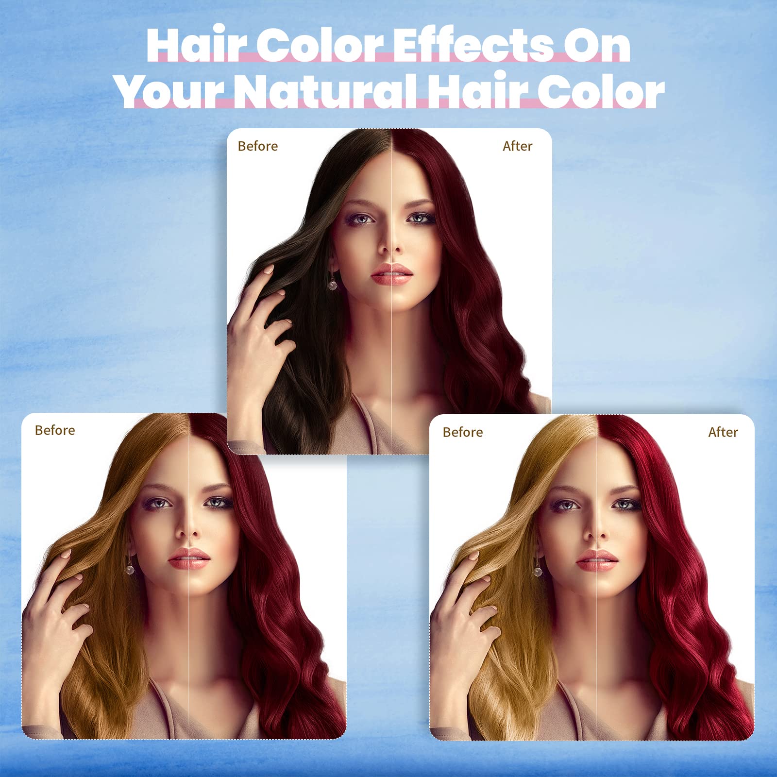 IIIMEIDU dark burgundy shampoo lather releasing rich color quickly.