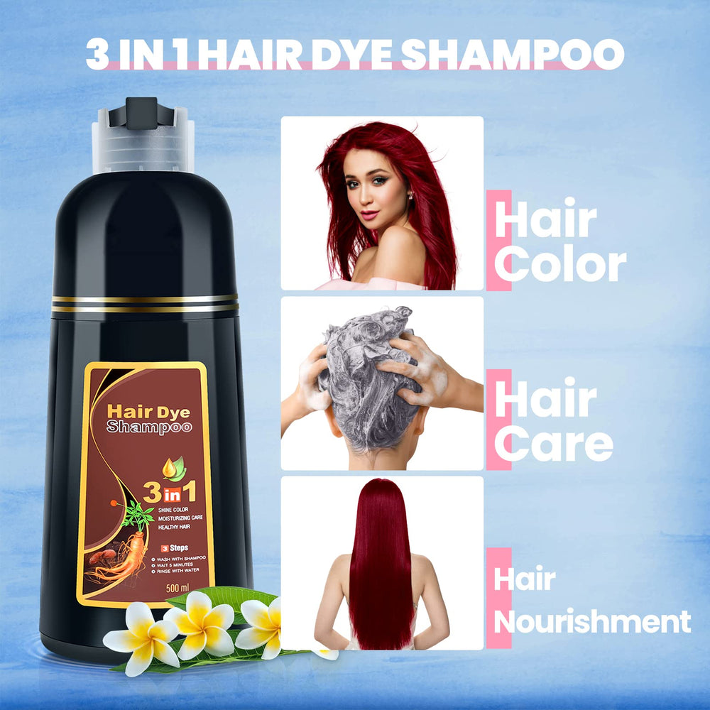 IIIMEIDU applying the dye shampoo to hair for even tint.