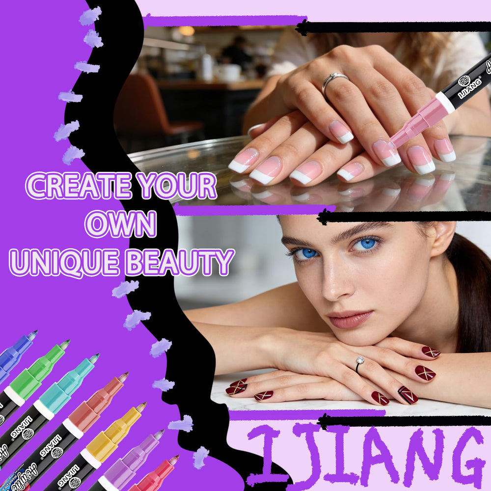 IJIANG quick-dry, waterproof formula keeps designs intact on natural nails.