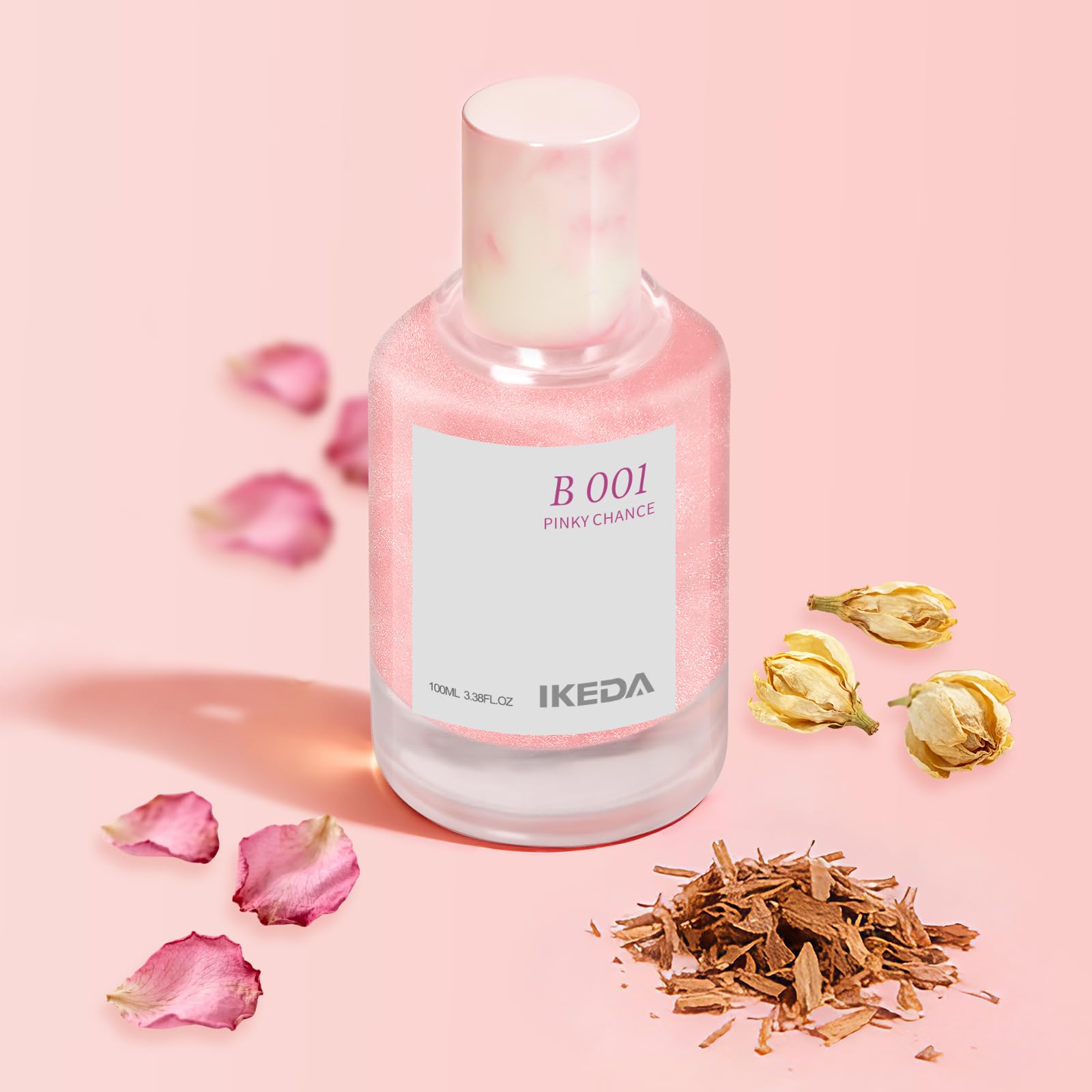 Ikeda style-life Eau de Parfum bottle 100 ml shown on vanity, refined daily fragrance.
