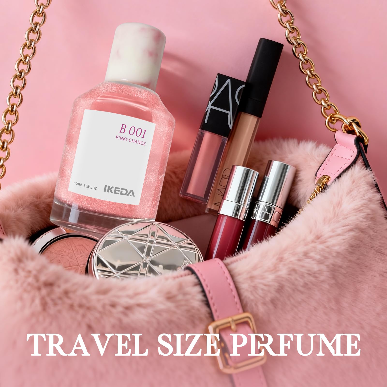 Portable 100 ml Ikeda bottle ideal for travel and on-the-go scent wear.