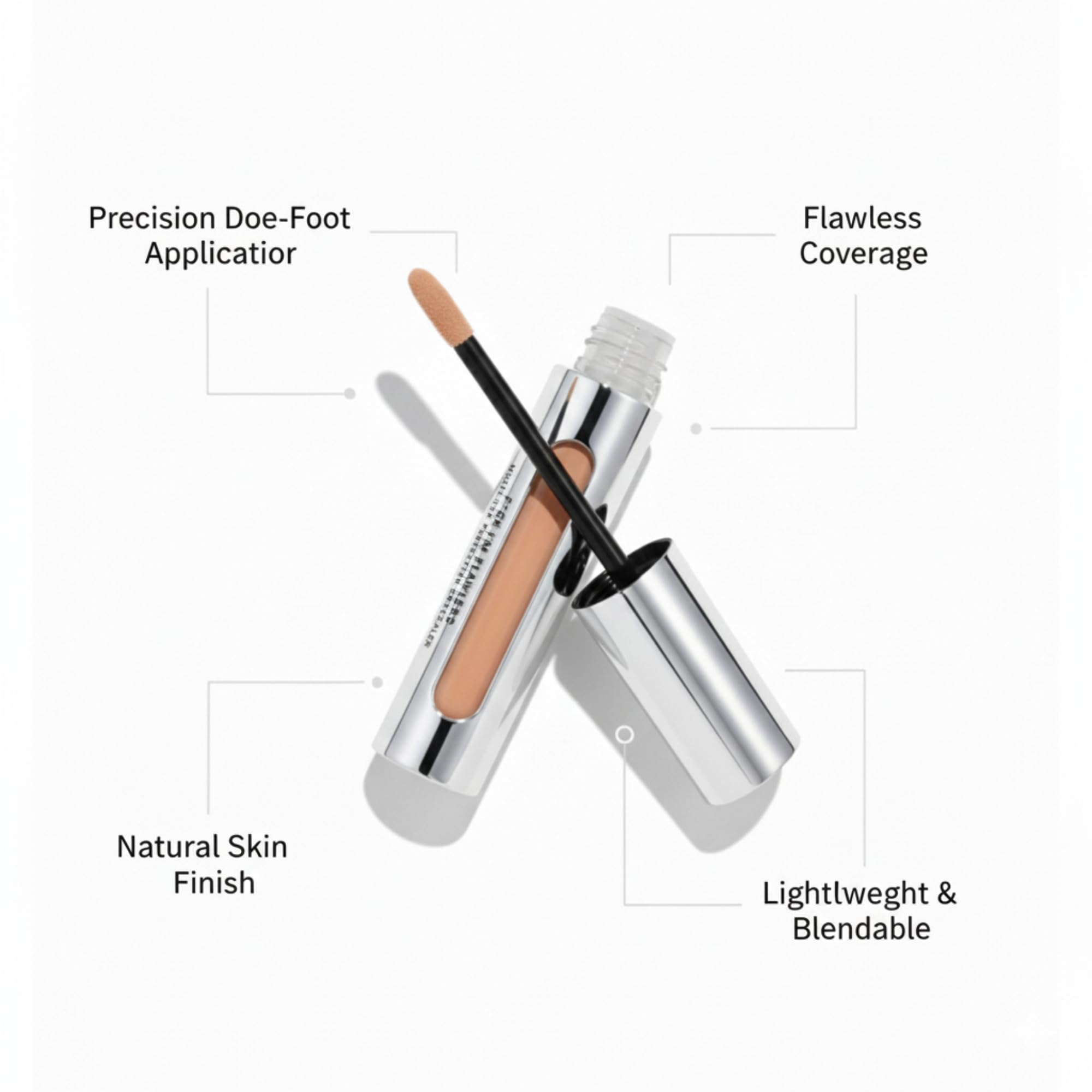 Il Makiage Flawless Concealer 08 precision applicator enables targeted under-eye brightening.