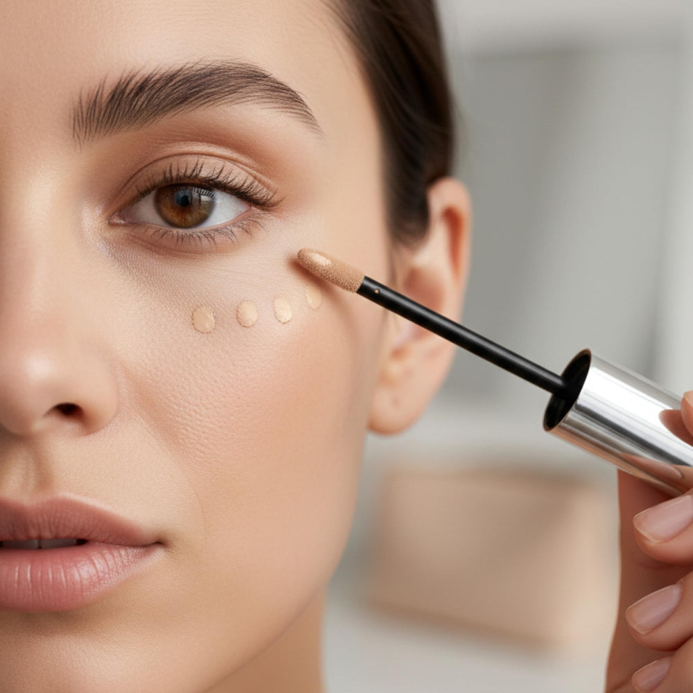 Under-eye brightening with Il Makiage concealer for a refreshed, natural-looking complexion.