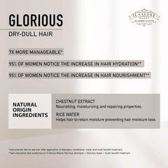 Il Salone Milano Glorious Moisturizing Conditioner chestnut extract closeup for surface repair and moisture.