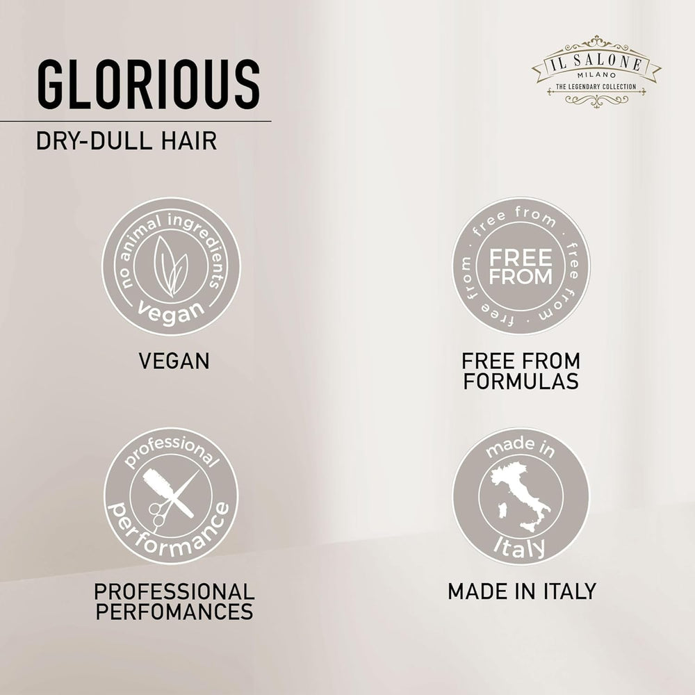 Il Salone Milano Glorious Moisturizing Conditioner rice water element highlighting moisture retention.