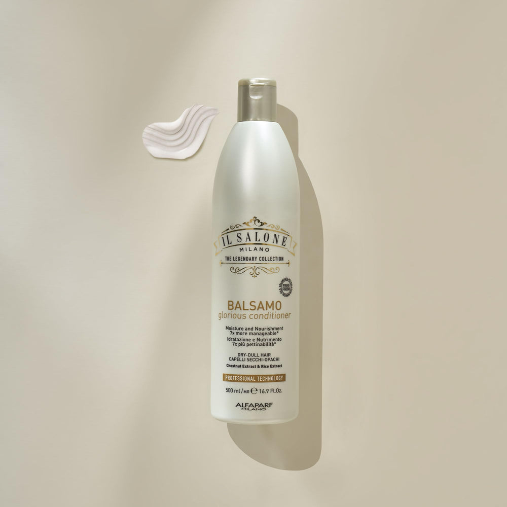 Il Salone Milano Glorious Moisturizing Conditioner paired with Glorious Shampoo for hydrated shine.