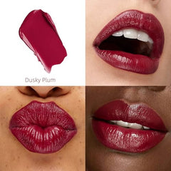 ilembane Plum Red lipstick swatch on lips shows rich hydration in dusky plum