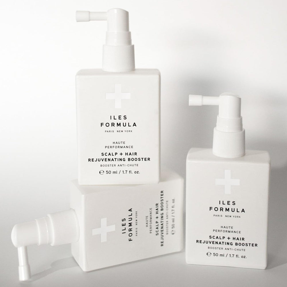 ILES FORMULA Scalp + Hair Booster on-scalp action focuses on targeted root nourishment.