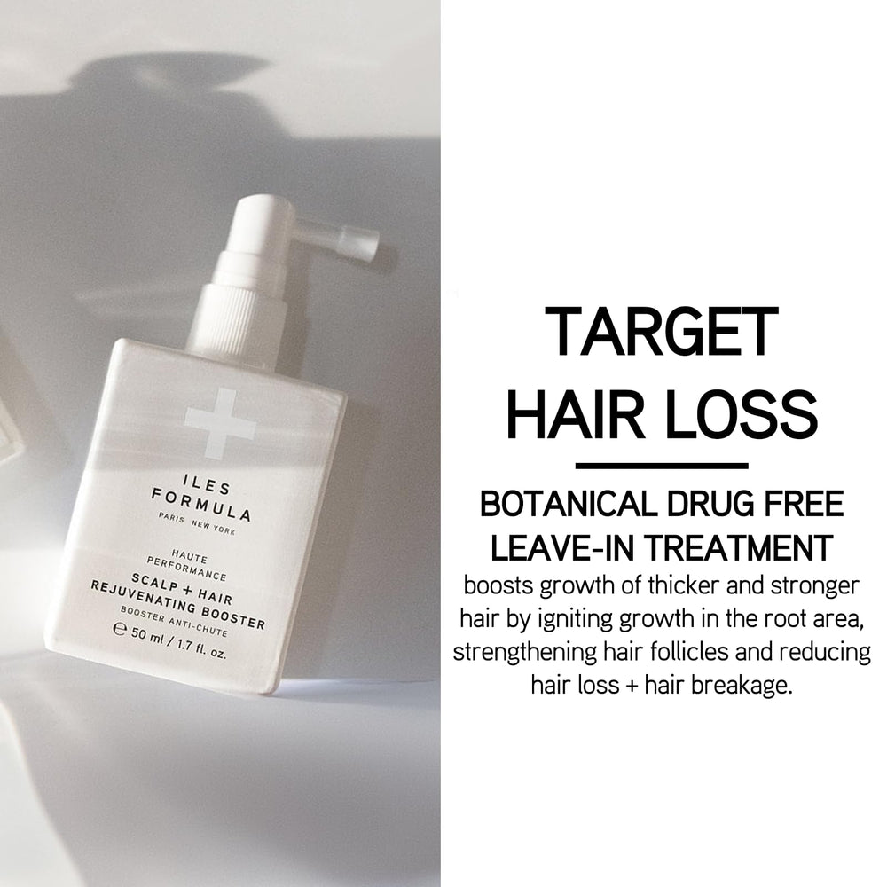 ILES FORMULA Scalp + Hair Booster pump enables controlled application for precise root coverage.