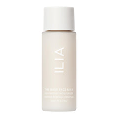 ILIA The Base Face Milk Essence bottle highlighting lightweight hydration for daily use.