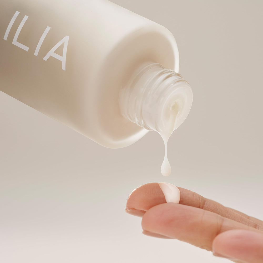 ILIA Base Face Milk Essence features microalgae and prickly pear for nourishment.