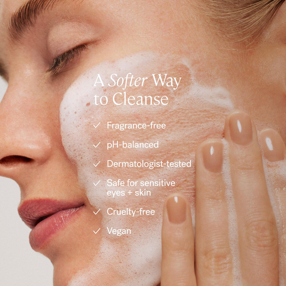 ILIA Cleanse foam closeup reveals soft cloud-like lather