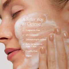 ILIA Cleanse foam closeup reveals soft cloud-like lather