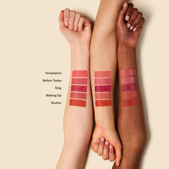 ILIA Color Haze lip color on lips with modern matte finish.