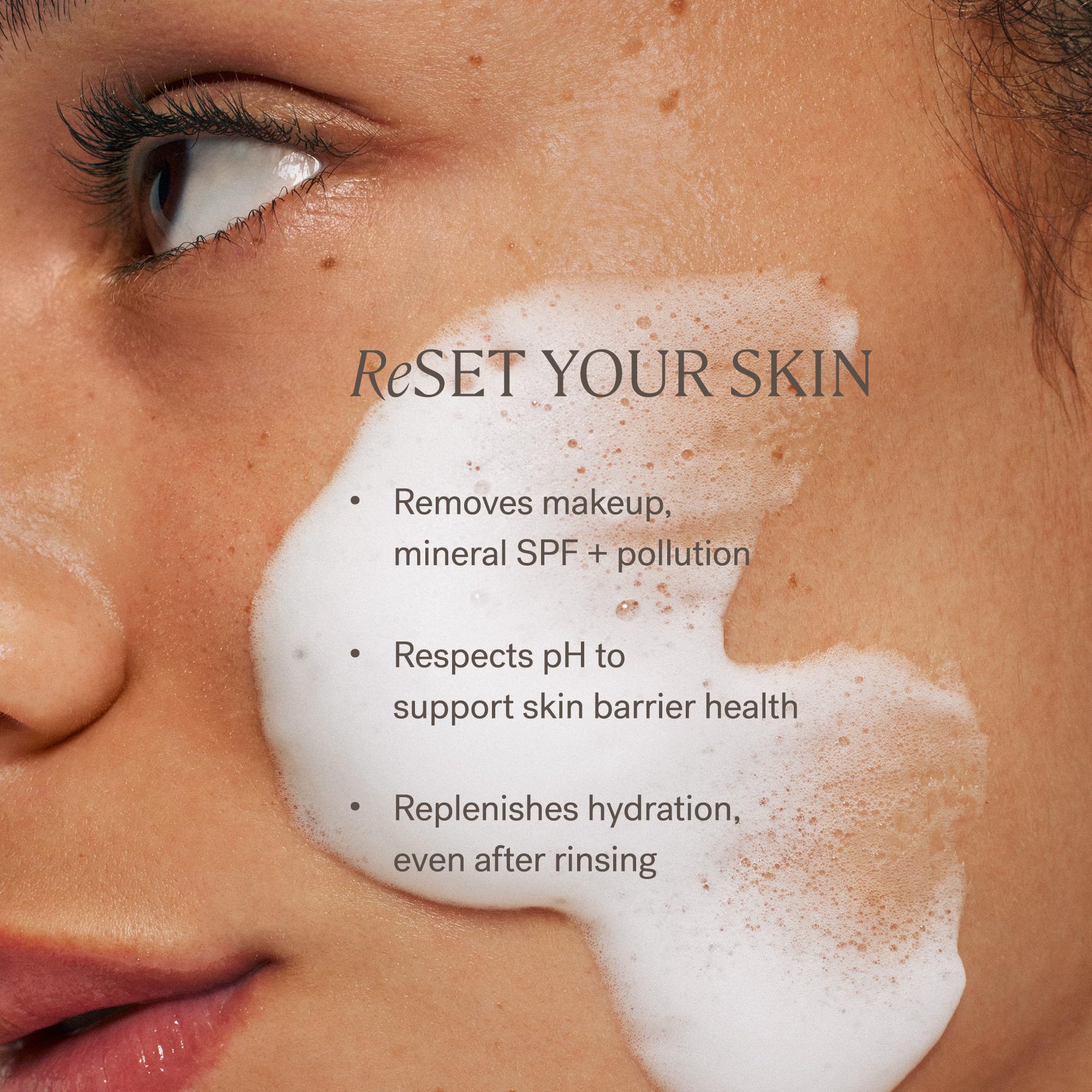 ILIA hydration splash indicates moisture retention during wash