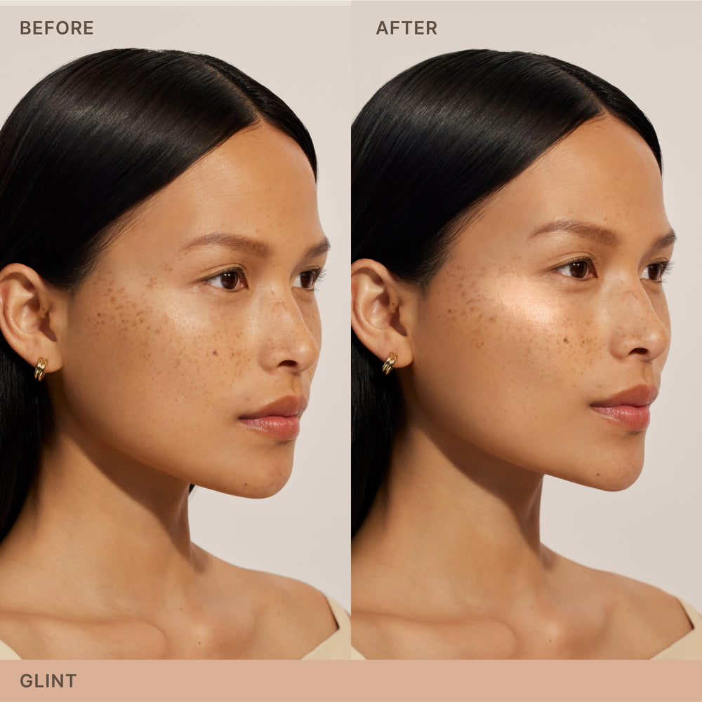 ILIA Lightshift Cream Highlighter on nose tip for dimensional glow